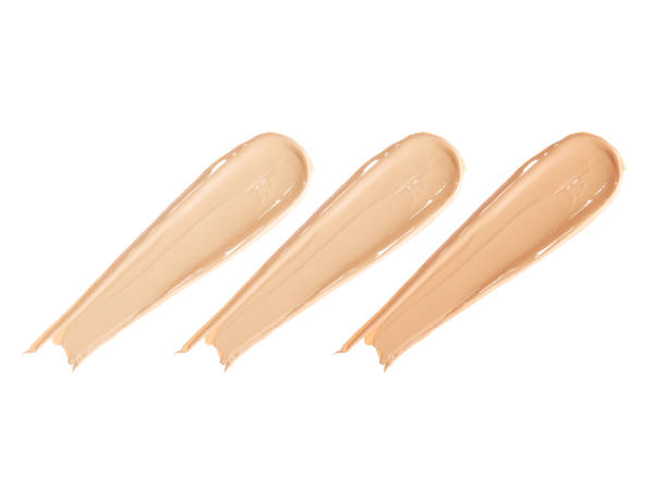 Make-up foundation swatches on white background