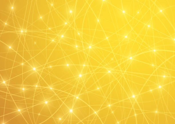 Abstract yellow data network background vector art illustration