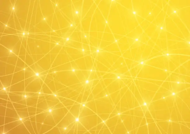 Vector illustration of Abstract yellow data network background