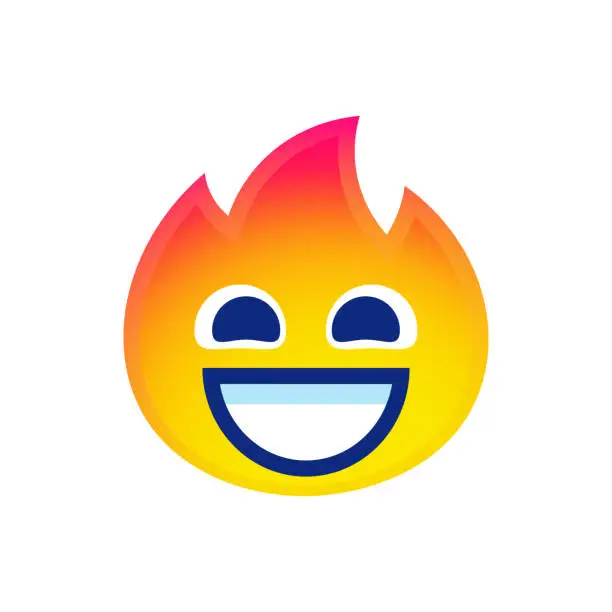 Vector illustration of Flame emoticon