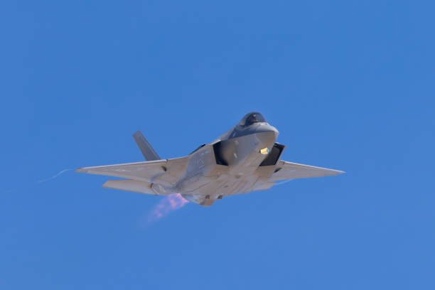 istock Extremely close frontal view of a F-35A Lightning II  approaching, with afterburner on 1455632098