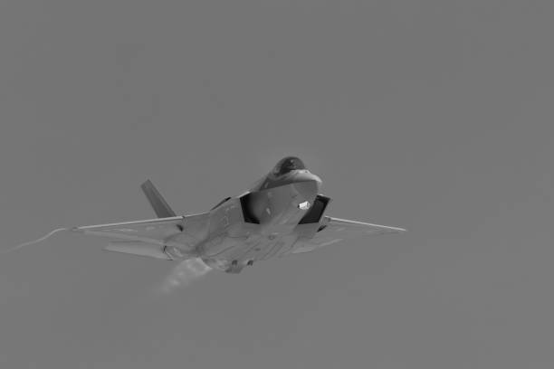 istock Extremely close frontal view of a F-35A Lightning II  approaching, with afterburner on 1455632144