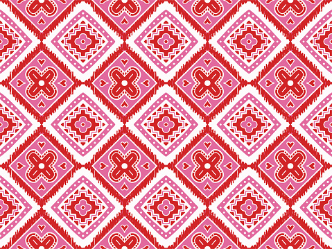 Ethnic Abstract Background cute color flower floral Motif geometric tribal ikat folk argyle oriental native pattern traditional design for,carpet,wallpaper,clothing,fabric,wrapping,print,stripe vector