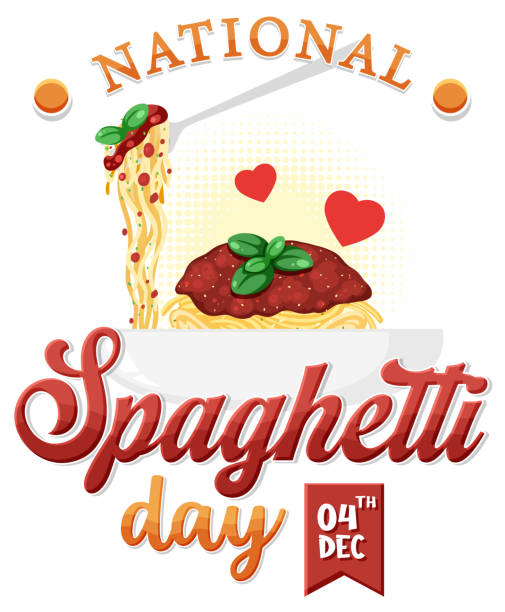 National Spaghetti Day Banner Design vector art illustration