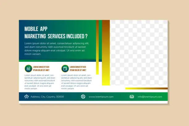 Vector illustration of mobile app marketing services banner design template