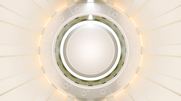 Technology abstract background. Corridor or Tunnel Inside it resembles heat ray.
