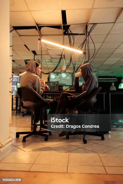 Young Hackers Coding Trojan Virus Program To Hack System Stock Photo ...