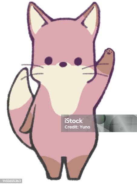 Fox Rising Hand Cute Fox Raising One Hand Stock Illustration - Download Image Now ...