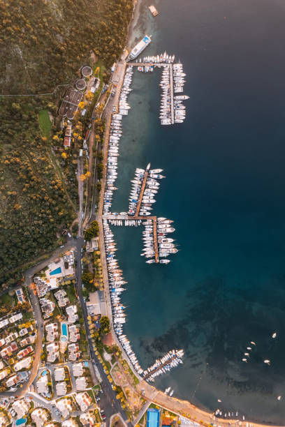 istock Drone View Moored Yachts in the Marina 1455656422