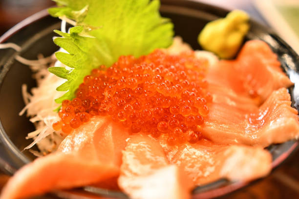 istock Salmon salmon roe bowl with plenty of salmon roe. 1455656730