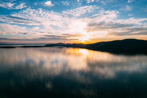 istock Drone View Sunset in the Aegean Sea 1455657181
