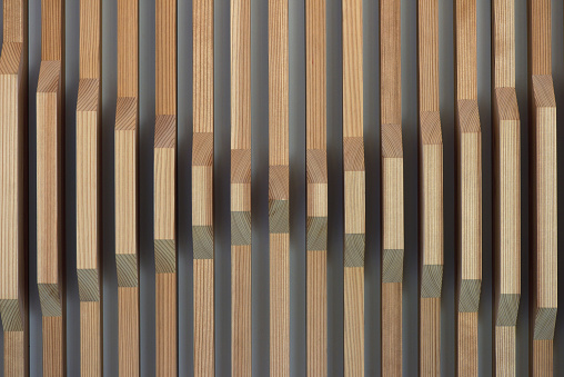Close-up of wooden wall slat texture background