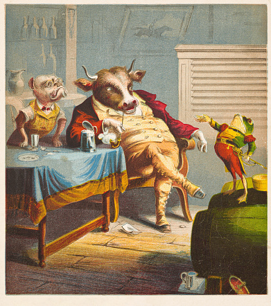 The Ox and the frog chromolithographs 1880