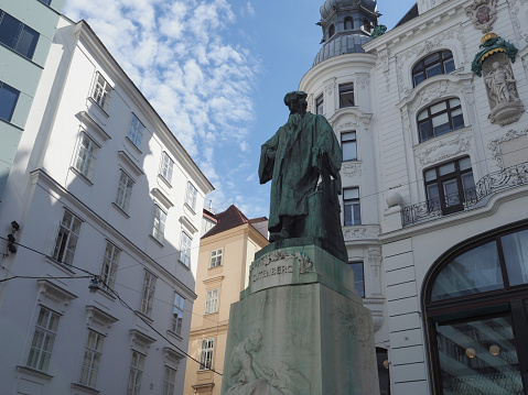 Vienna, Austria - Circa September 2022: Gutenberg monument by sculptor Hans Bitterlich circa 1900