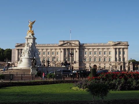 London, UK - Circa October 2022: Buckingham Palace is a royal residence and the administrative headquarters of the monarch of the United Kingdom, located in the City of Westminster