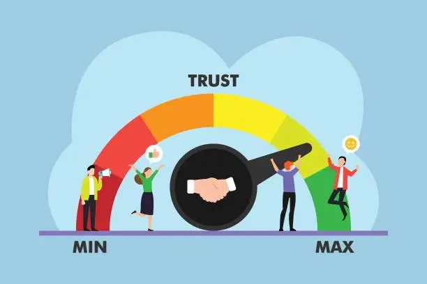 Vector illustration of Business people with Trust Level