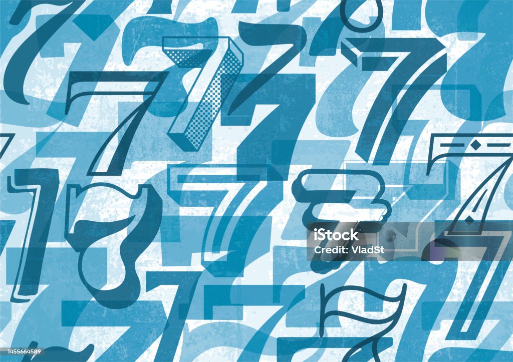 Number 7 Pattern Line Number Seven Seamless Pattern Numerical Typography Background Stock ...