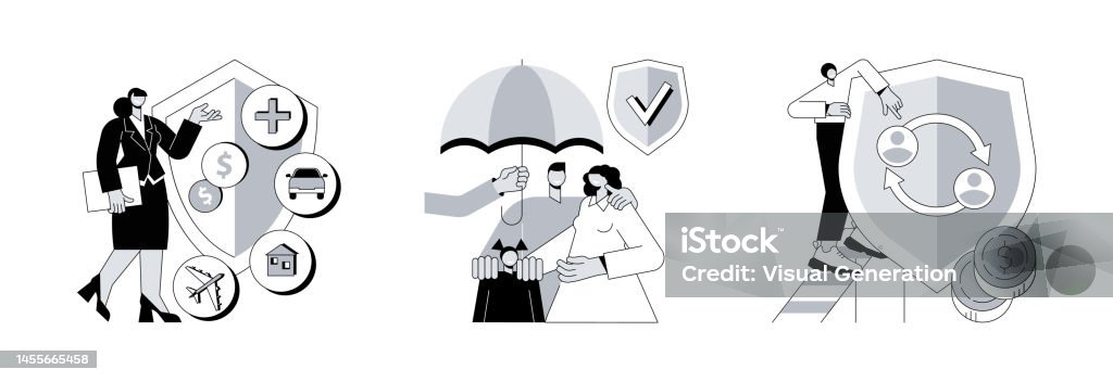 Risk Insurance Abstract Concept Vector Illustrations Stock Illustration