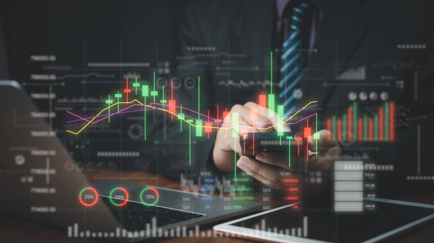 istock Stock market graph and indicator, candlestick chart and stock trading computer screen.Business financial investment exchange and forex concept. 1455666734