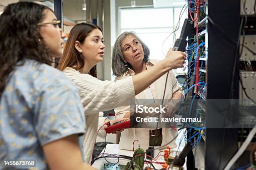 istock Electrical engineering project in educational training class 1455673768