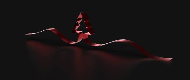 istock 3D rendering of a coniferous Christmas tree on a black background postcard 1455677033