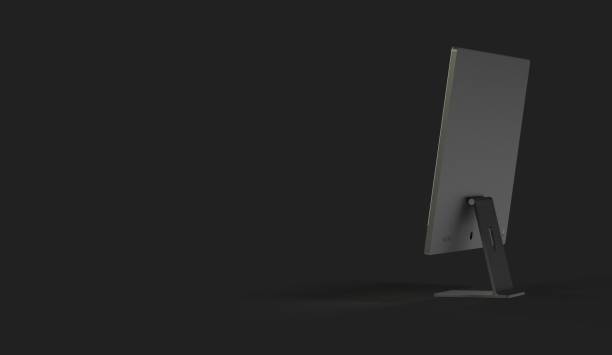 istock 3D rendering of a black flat computer screen with a camera isolated on a black background 1455677320