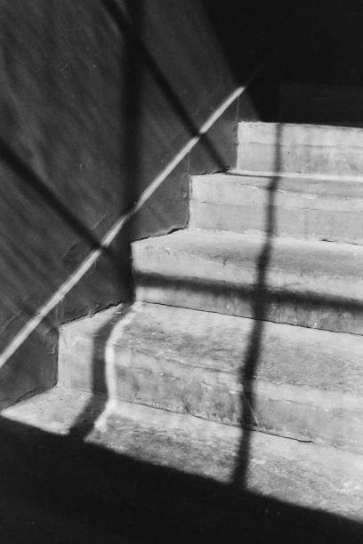 istock Closeup of stone stairs with a sunlight 1455679283