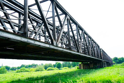 A closeup of a railway bridge near Hagenohsen, Lower Saxony