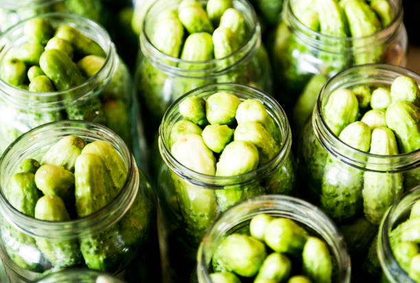 istock Canned cucumbers and pickle ingredients 1455686570