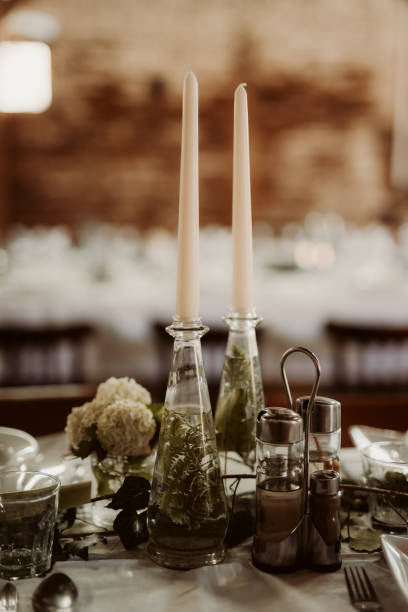 istock Vertical shot of candles on a wedding table 1455687136