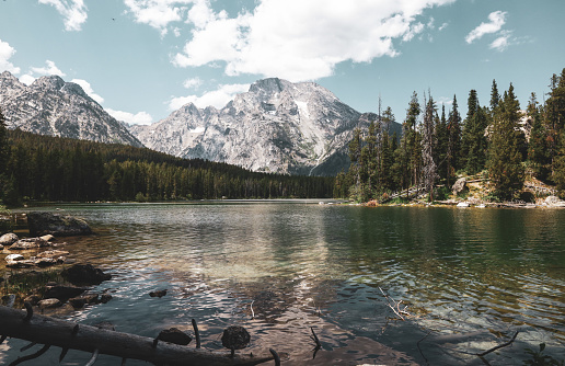 A mirroring view of the Leigh Lake Grand Teton National Park Wyoming