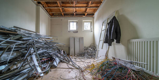 istock Old demolished building with debris, rubble, and waste 1455694403