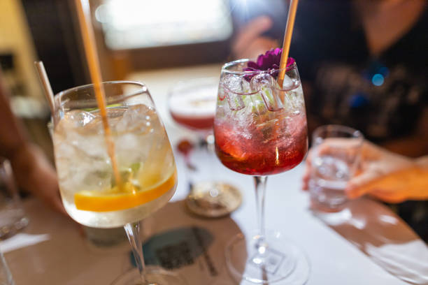 istock Alcohol cocktails at a restaurant 1455695244