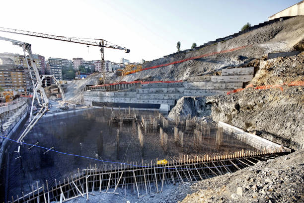 istock Top view of an under construction building site. 1455695969