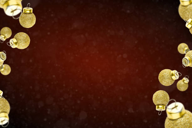 istock Red christmas atmosphere background. Abstract Christmas background with snowflakes 1455698370