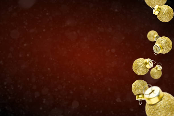 istock Red christmas atmosphere background. Abstract Christmas background with snowflakes 1455699497