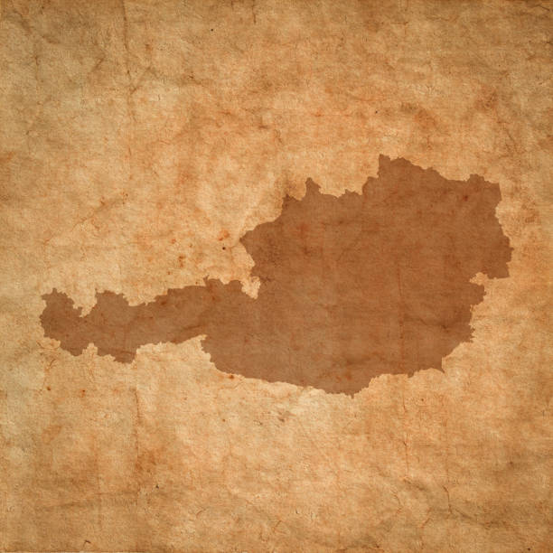 istock Austria map on old brown grunge paper 1455700400