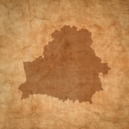 Belarus map on old brown grunge paper