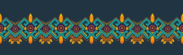 Ethnic pattern geometric design folklore ornament. Tribal ethnic vector texture. Seamless striped pattern in Aztec style. Figure tribal embroidery. Indian EP.17 Ethnic pattern geometric design folklore ornament. Tribal ethnic vector texture. Seamless striped pattern in Aztec style. Figure tribal embroidery. Indian EP.17.background color can be changedDesign peru symbols stock illustrations