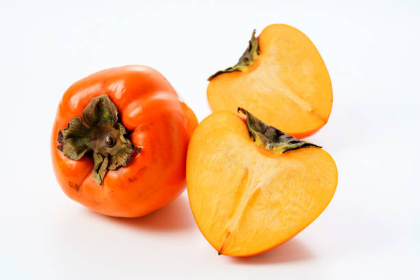 istock Japanese persimmon, Fujigaki on white background 1455702859