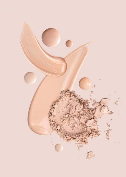 istock cosmetic smear foundation cream powder on a beige background 1455703303