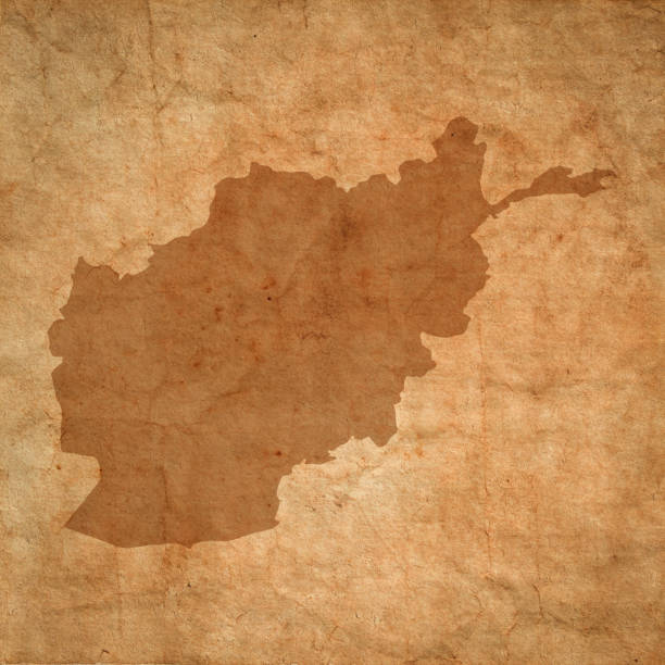 istock Afghanistan map on old brown grunge paper 1455703328