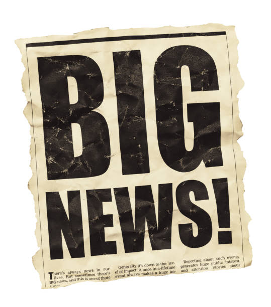 istock Big news! Huge tabloid newspaper headline gets excited 1455704206