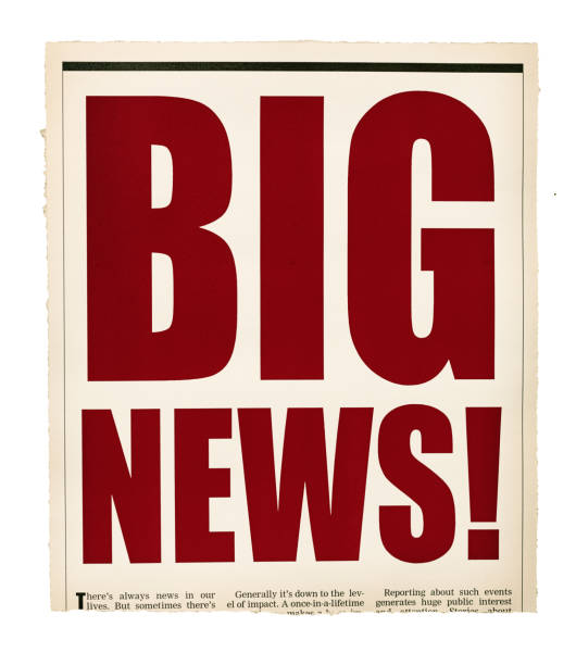 istock Big news! Huge tabloid newspaper headline gets excited 1455704247