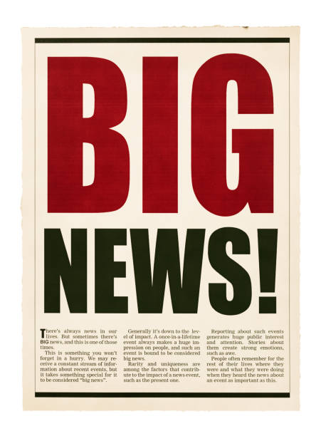 istock Big news! Huge tabloid newspaper headline gets excited 1455704291