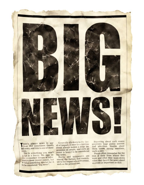 istock Big news! Huge tabloid newspaper headline gets excited 1455704338