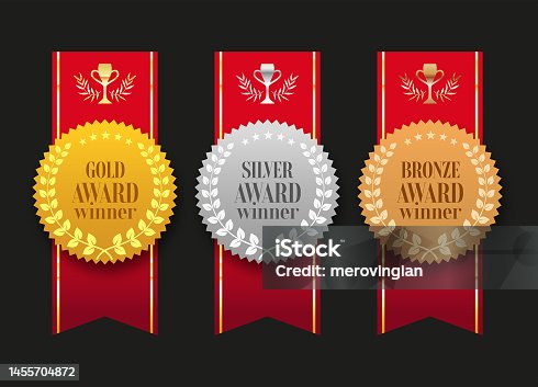 istock Gold, silver and bronze winner medals 1455704872