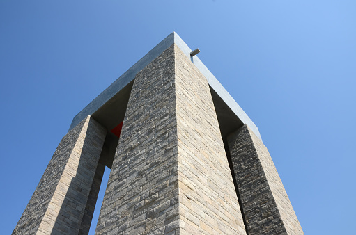 Low Angle Shot Of Canakkale Martyrs' Memorial, Turkey