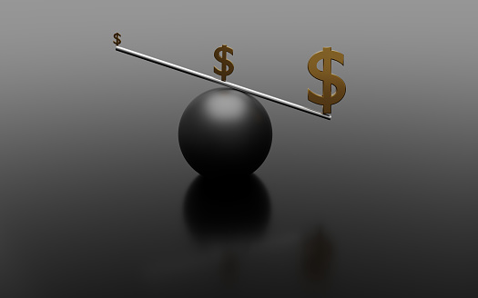 Dollar currency symbol on balance