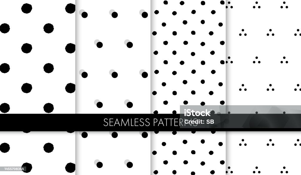 Dots Shell Pattern Set Of Seamless Dots Patterns Vector Illustration Stock Illustration ...